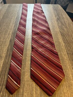 Calvin Klein Burgundy Striped Silk Tie